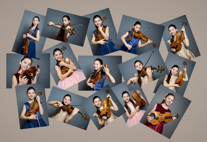 Portrait professionnel d’une violoniste au Luxembourg par Eric Devillet, photographe spécialisé pour artistes, musiciens et institutions culturelles.